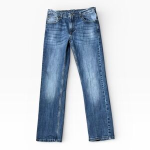 Wrangler Boys Jeans Size 14 Regular Straight Leg Blue Denim Adj. Waist Western